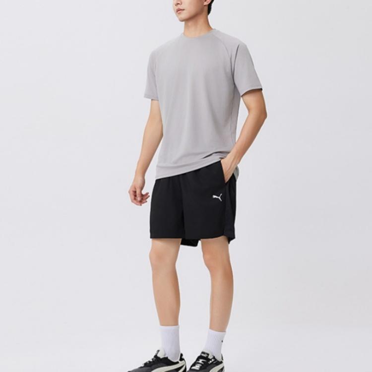 Puma Lightweight Running Logo Moisture-Wicking Quick-Dry Two-In-One Sports Shorts Men shorts Black 527982-01
