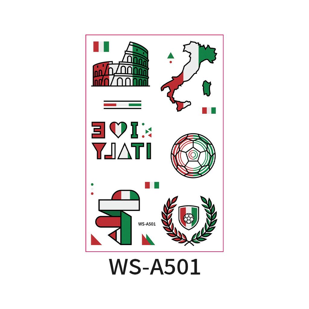 World Cup Argentina Belgium Fans Flag Face Sticker Waterproof Competition Game Tattoo Sticker