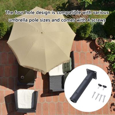 Metall Terrassenschirmhalter Klemme zur Decksgeländer-Montage Outdoor Sonnenschirmständer Halterung mit 4 Schrauben Einfache Installation