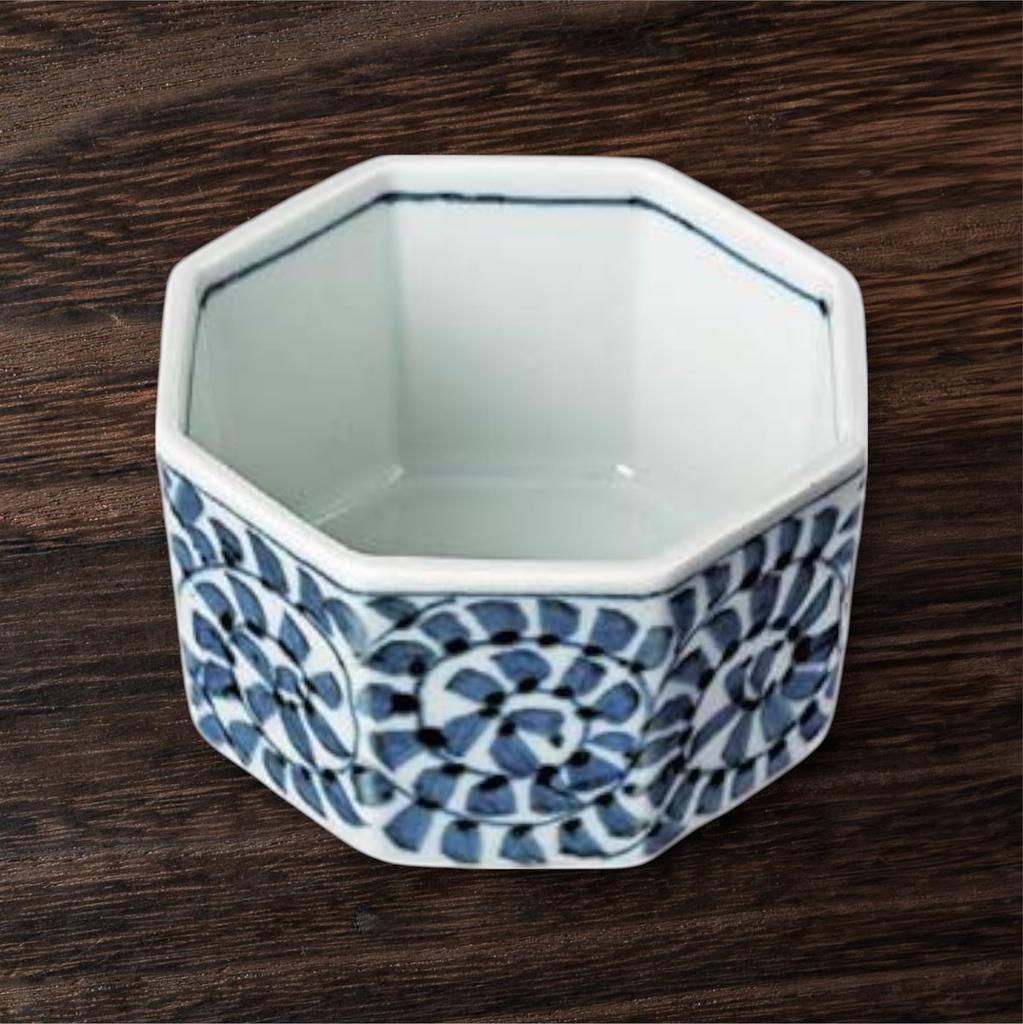 Takumifu Arita Ware 10cm Hexagonal Octopus Arabesque Side Plate, Made In Japan