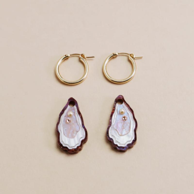 Women's able Earrings in Shell Shape Inlaid with Sparkling Synthetic Zirconia Retro Elegant Design for Daily Party Wear