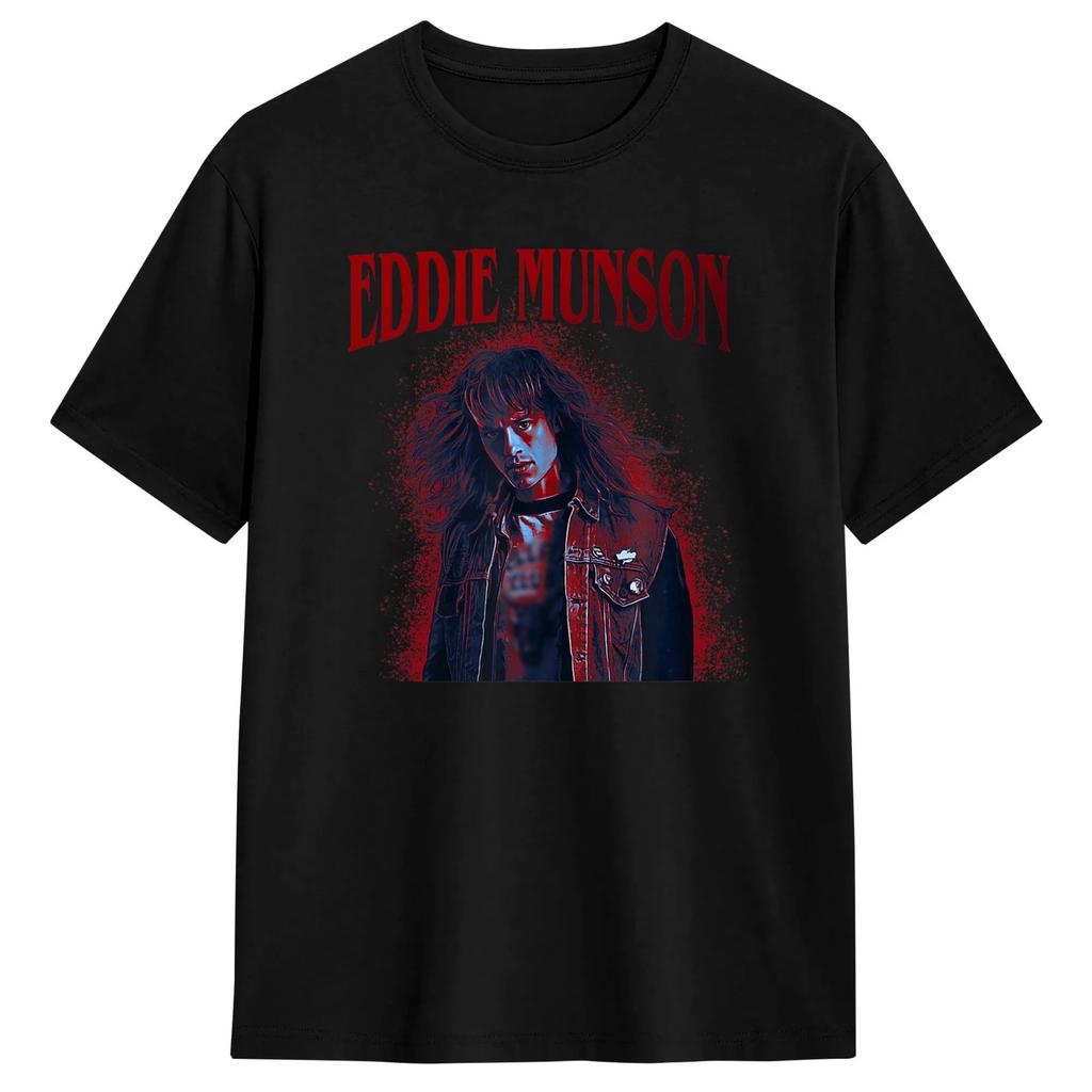 Funny Eddie Munson Upside Down Tour T-Shirts for Men Crew Neck 100% Cotton T Shirts Short Sleeve Tee Shirt 4XL 5XL 6XL Tops