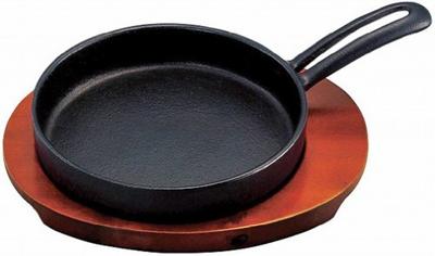 Skillet Mini Frying Pan 15cm IH Compatible Morning Pan with Wooden Stand