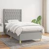 Exclusive House - Bed Slat Base with Mattress Light Grey 100x200cm Fabric