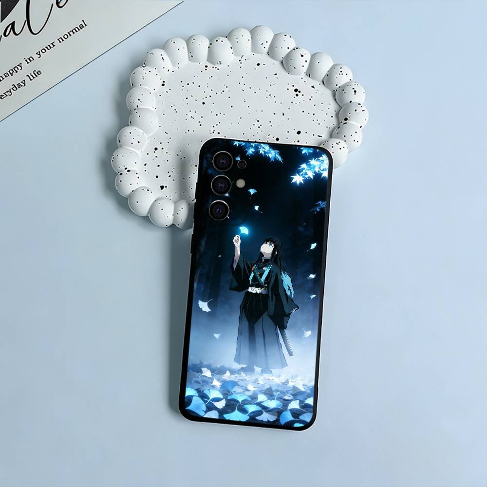 Muichiro Tokitou &Yoriichi Tsugikuni Black Soft Silicone Phone Case for Samsung S25, S24, S21, S22, S23, S30, Ultra, S20, Lite