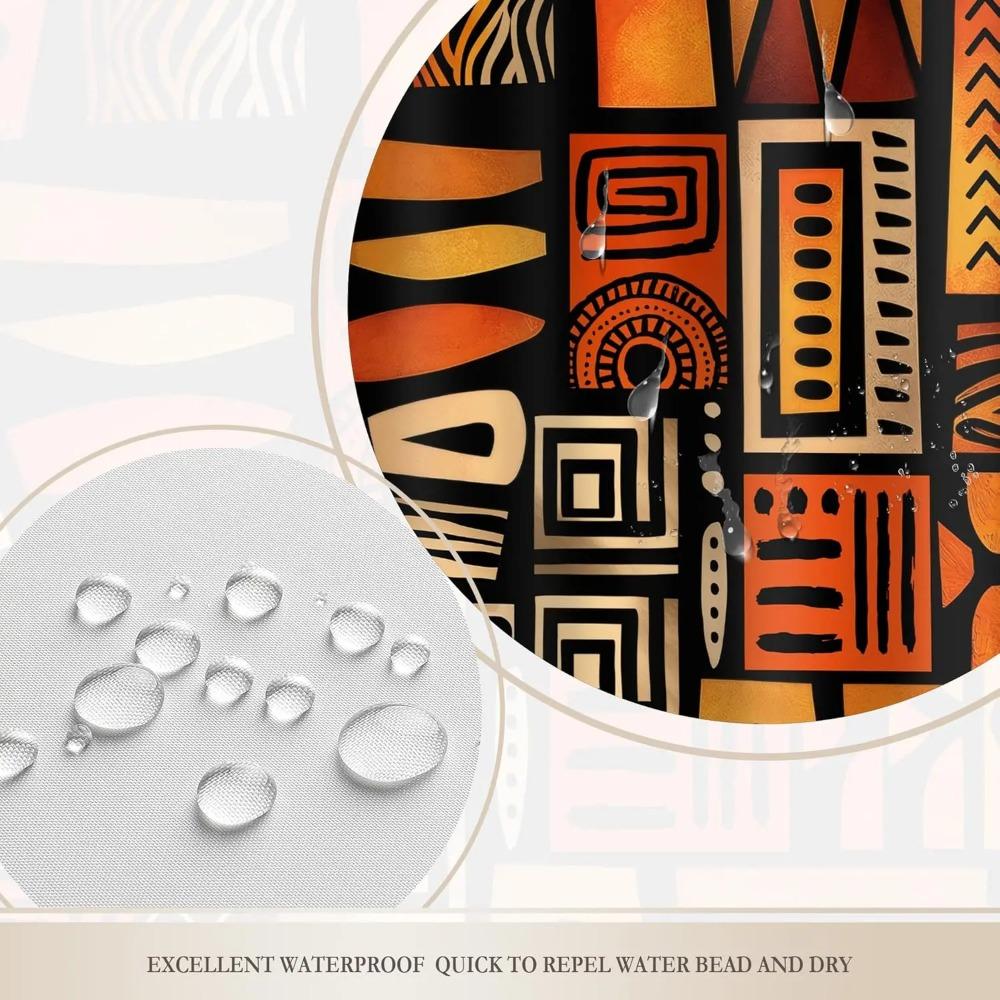 African Abstract Ethnic Printed Shower Curtain Afro Tribal Boho Geometric For Bathroom Decor