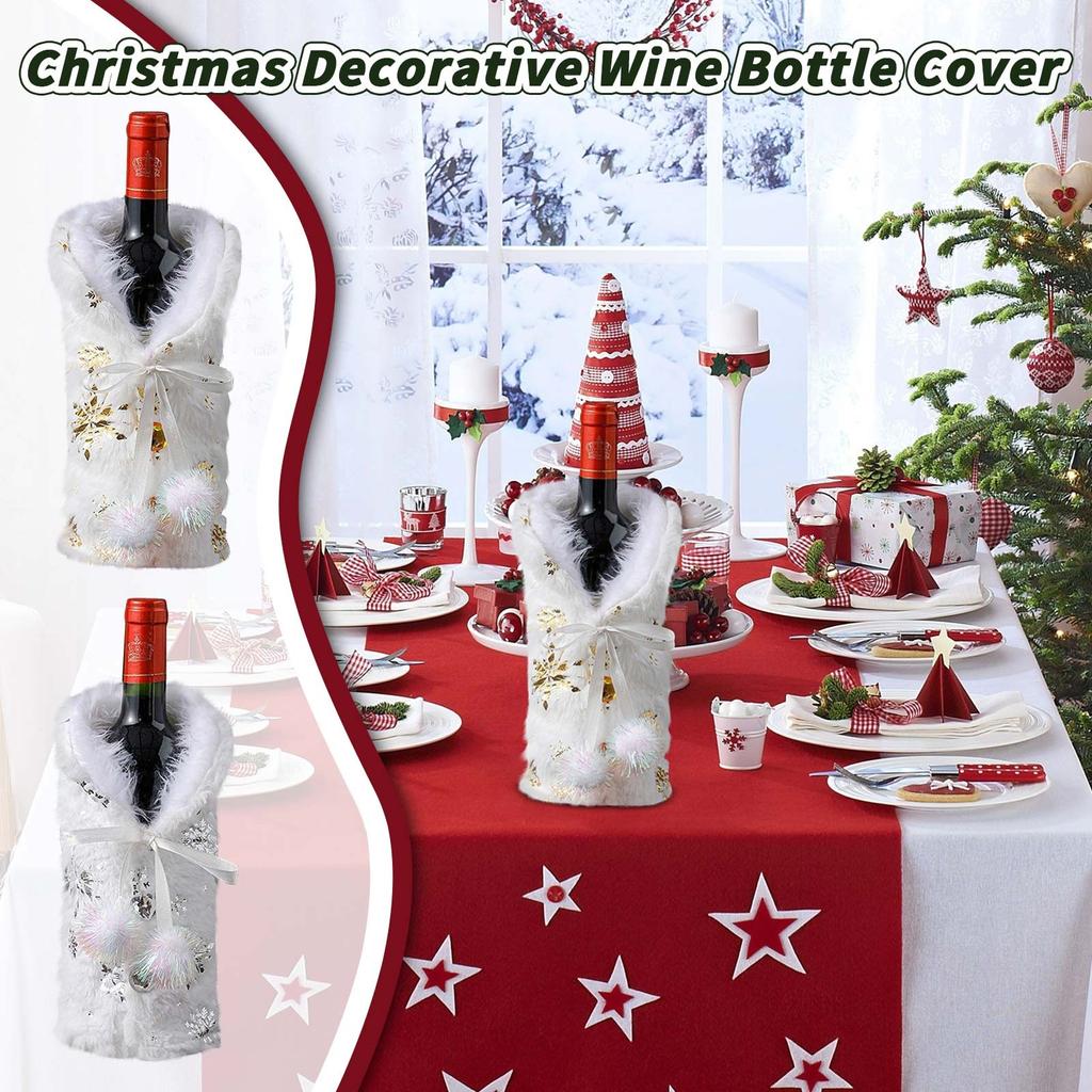 Vánoční dekorace Obal na láhev vína Restaurace Oblečení Šampaňské Červené víno Taška Rozvržení scény Sněhová vločka Obal na víno