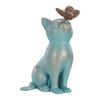 Resin Kitten Statue with Butterfly Ornament Garden Landscape Kitten Statue Waterproof Home Decor for Courtyard Lawn