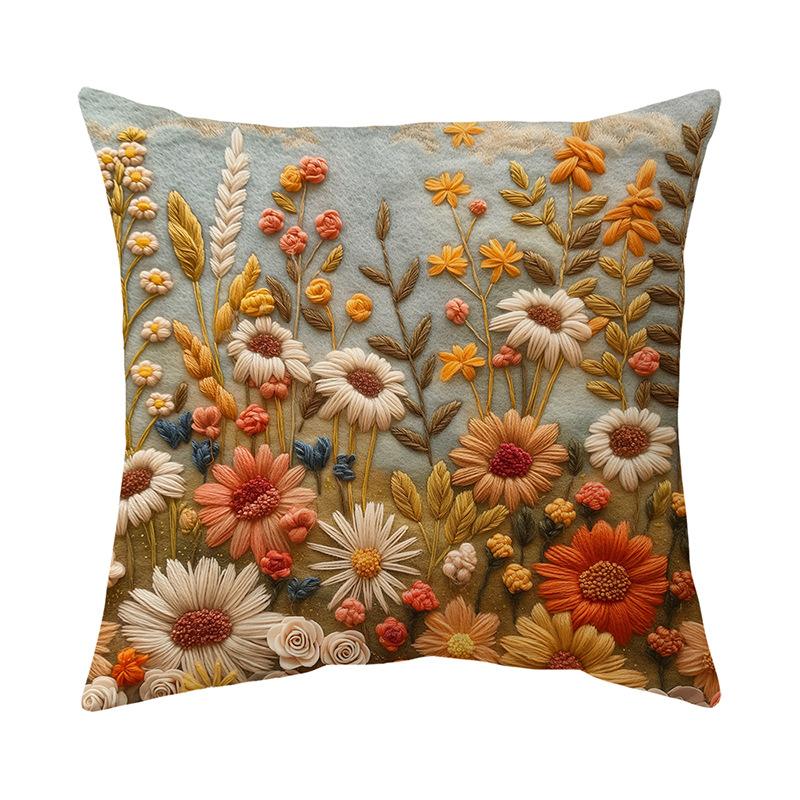 Retro Flower Pillow Cover Bohemian Style Home Living Room Sofa Cushion Cover Cushion