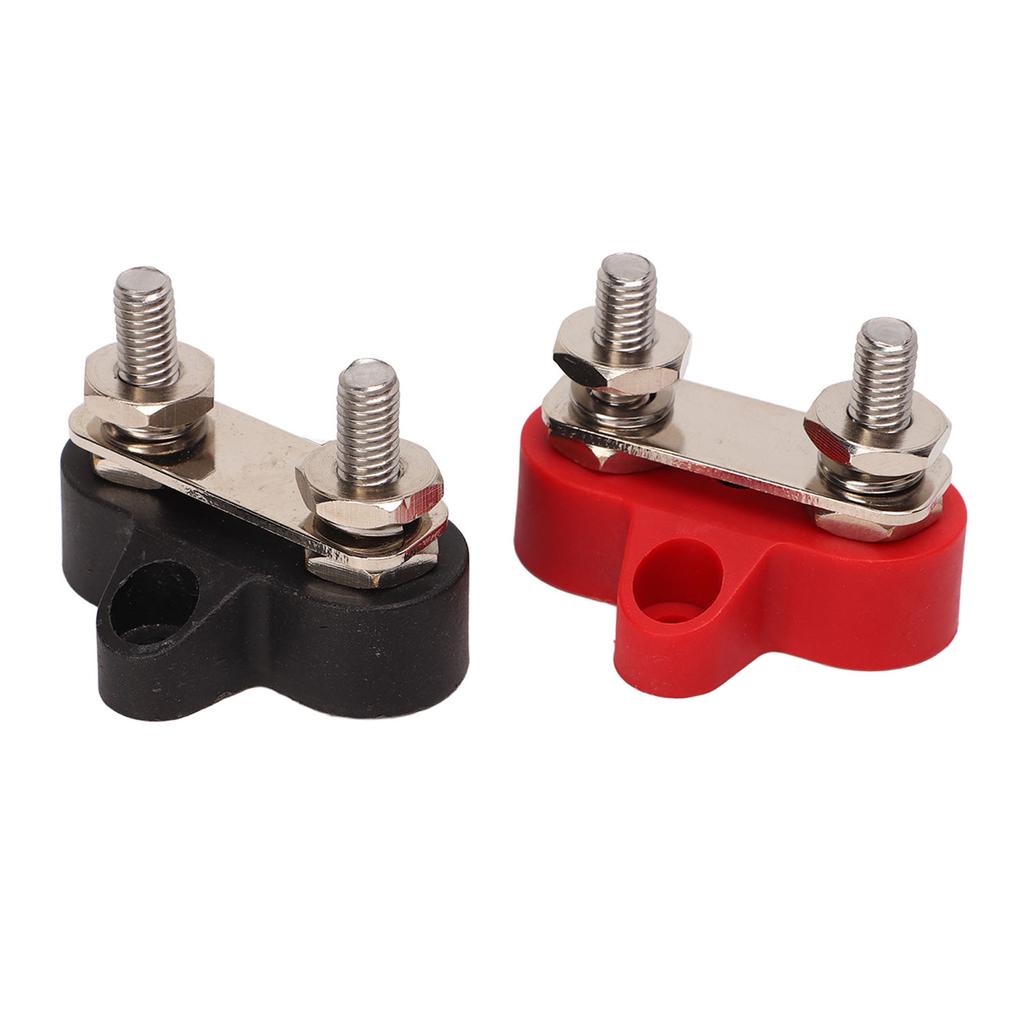 1 Pair 48V Battery Power Stud Stainless Steel Post Bus Bar Terminal Block for Truck RV Boat 1 4in