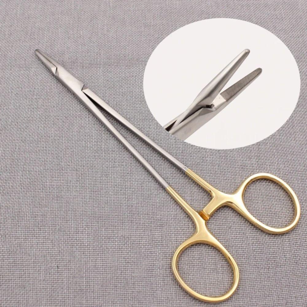 TC Head Orthodontic Forcep Gold Handle Anterior Teeth Bracket  Dental Instrument