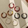 Vintage Brown Resin Round Hoop Earrings for Women Exquisite Elegant Geometric Circle Temperament Earings Wedding Jewelry Gifts