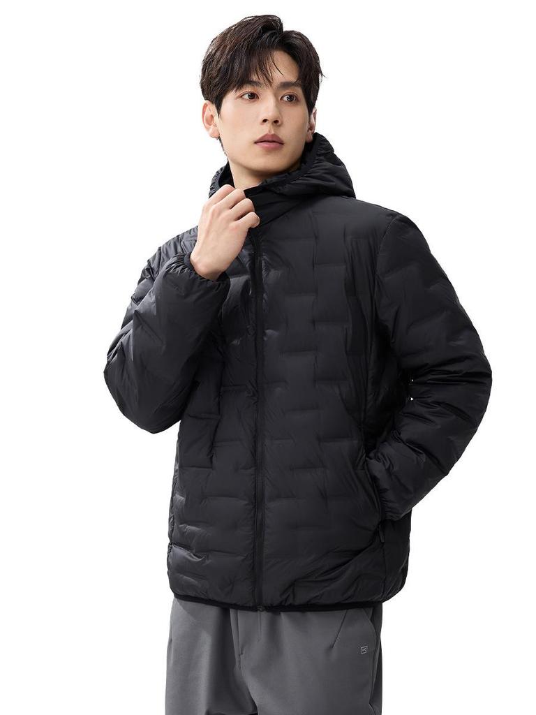 Men's Lightweight Hooded Down Jacket - 2025 Autumn/Winter Fashionable Short Style with 90% White Duck Down.