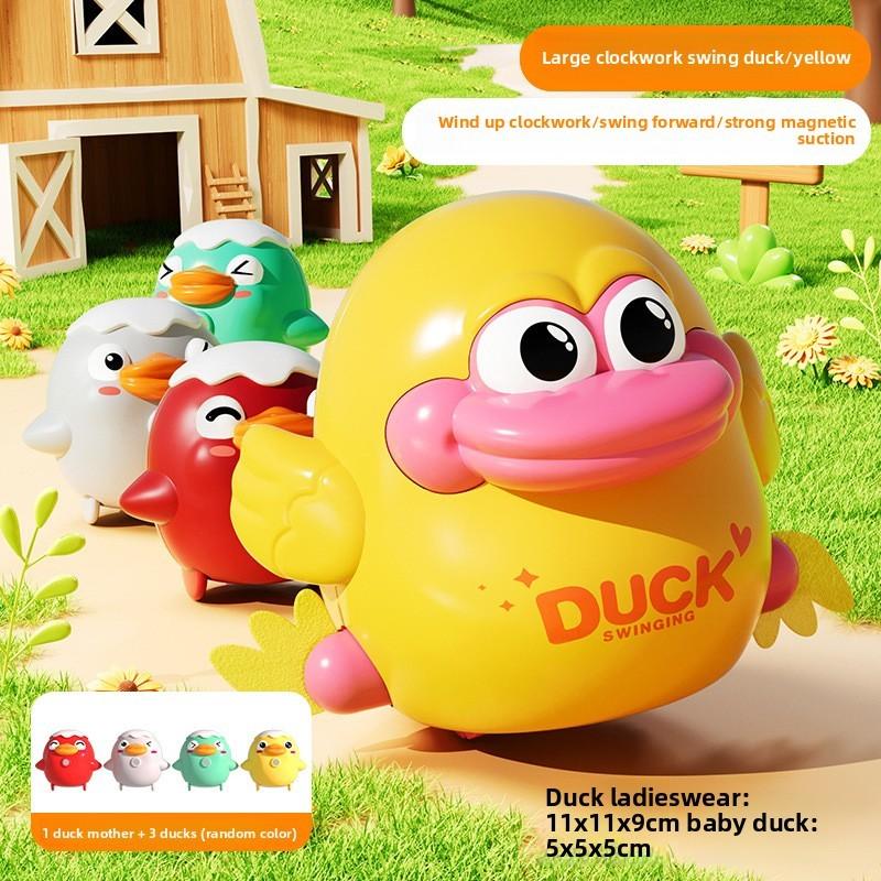Baby Toy Mechanical Wind Up Duck With Magnet Sway For Toddler Gift And Educational Play