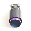 RE 1pcs Carbon Fiber Tail Throat Stainless Steel Muffler with Smooth Surface and Purple Inner Liner for Car Modification