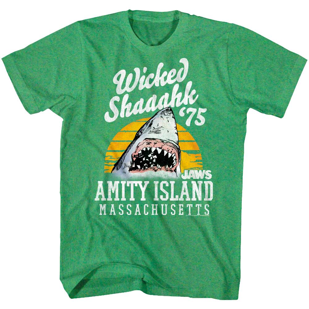 Jaws Wicked Shaaahk Men T Shirt Funny Boston Accent Amity Island Shark Attack XL