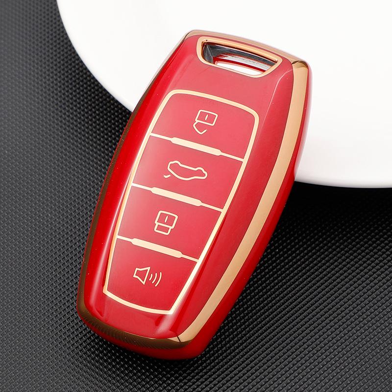 Gold Edge TPU Key Case for Haval Models H2S, H4, H6, H8, H9, M6, F5, M6, X7 - Great Wall