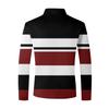 Herren-Polohemd mit langen Ärmeln und Streifen für den ganzen Winter, atmungsaktives Freizeit-Oberteil, schmal und figurbetont, schnelltrocknender Kragen, klassisches Polohemd