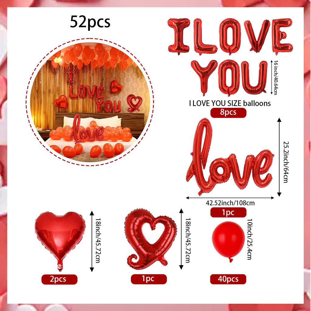 Valentine's Day I Love You Balloons, Valentine's Day Party Decorations, Anniversary, Romantic Decorations, I Love You