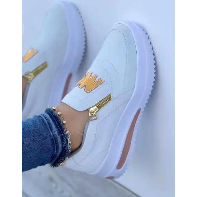Mode Damen Casual Sneaker Bedruckt Seitenreißverschluss Plateau Übergröße Vulkanisierte Schuhe Mode Plataforma Feminino Zapatos Mujer