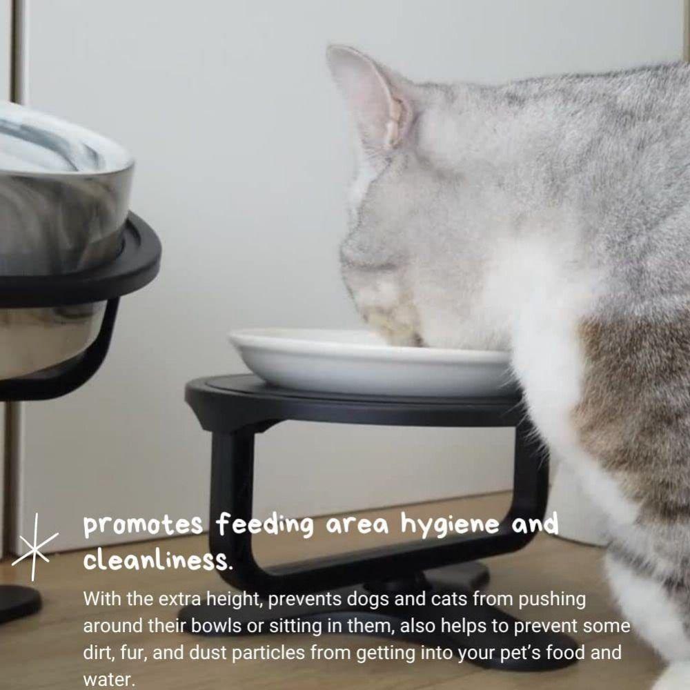 Adjustable Height Elevated Dog Bowl Single Metal Stand Neck Guard Cat Bowl Feeder Bowl Holder Food