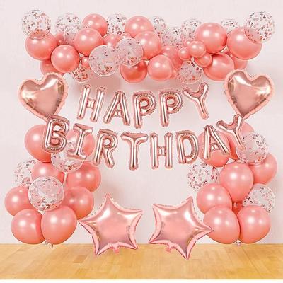 Creative Rose Gold Birthday Party, Sequined Love Background Decoration Balloon Combination Set