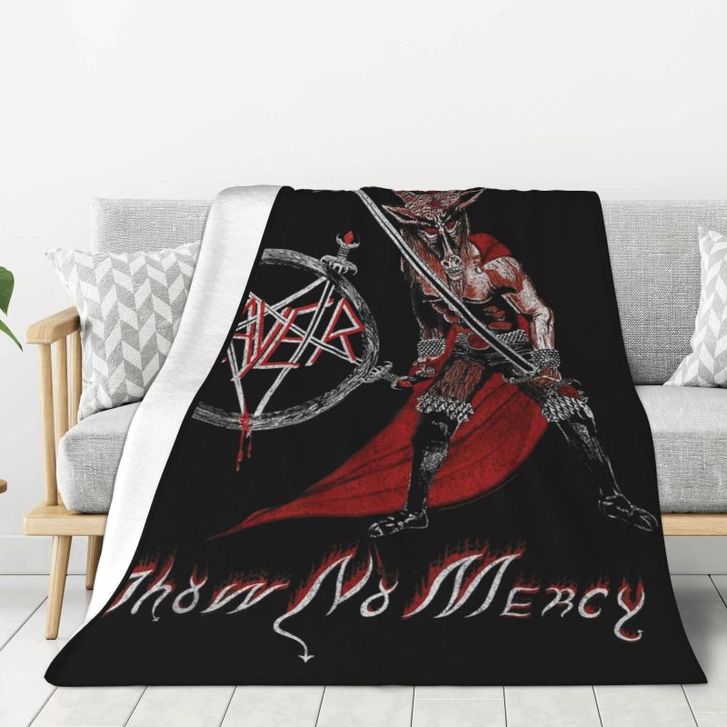 Custom Slayers Heavy Metal Rock Band Blanket Warm Fleece Soft Flannel Throw Blankets for Bed Sofa Home Spring