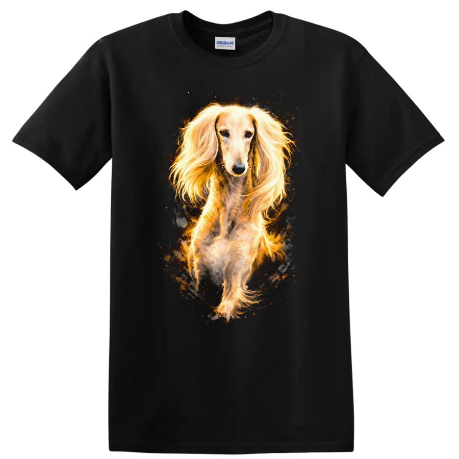 Dachshund Dog Art T Shirt Cool Graphic Design Long Haired Dog Lover Tee
