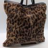 LOEWE Unborn Calf Leopard Print Fur Tote Bag Handbag Nappa Leather Black Auth