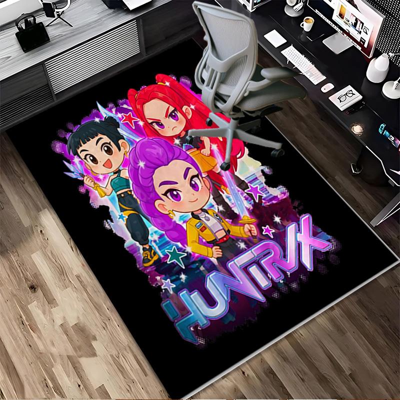 Huntrix Heroes Living Room Non-Slip Area Rug Soft Carpet for Bedroom Game Playroom Sofa Office Home Decor Doormat Christmas Gift C9211286