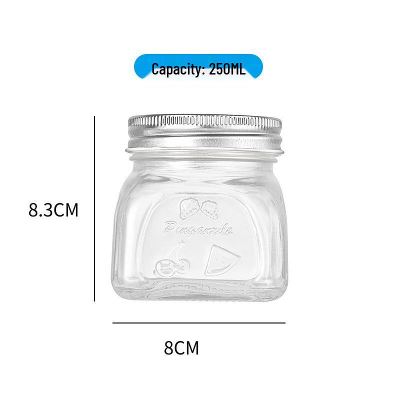 

Transparent Glass Storage Jar for Honey, Chili Sauce, Oatmeal, or Jam