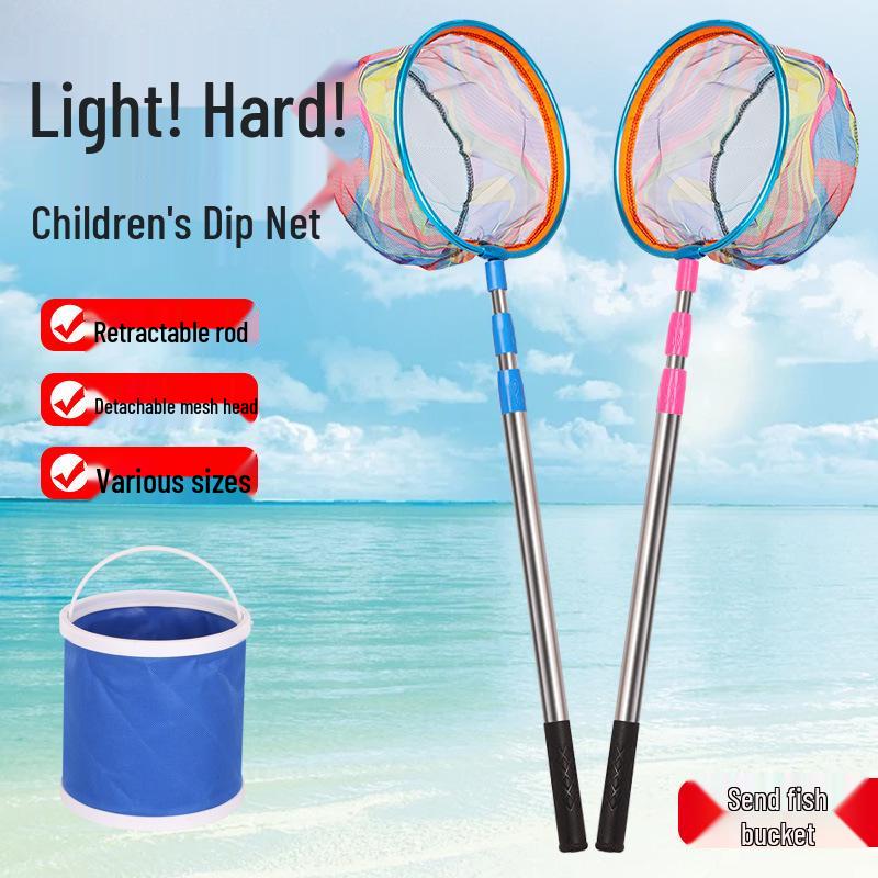 Children's Outdoor Fishing Net: Durable Net Bag for Catching Small Fish, Shrimp, and Butterflies.