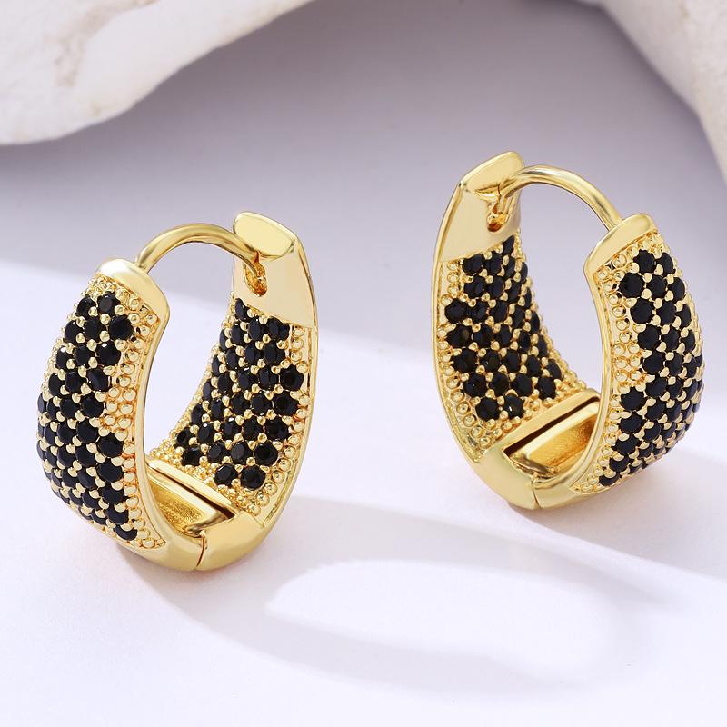 Kolorowe Cyrkoniowe Geometryczne Kolczyki Nausznice Trójkątne - Lekki Luksus, Wykwintna Biżuteria Modowa