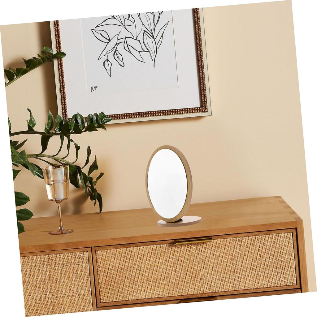 FOMIYES Folding Desktop Makeup Fashionable Makeup Car for Home and Salon Convenient Storage Mirror, Mirror, Design, Beige, Use,