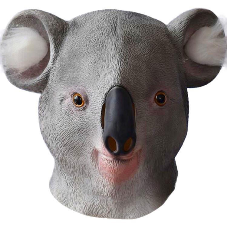 Funny Gray Koala Mask Latex Headpiece Ideal For Halloween Parties And Costumes