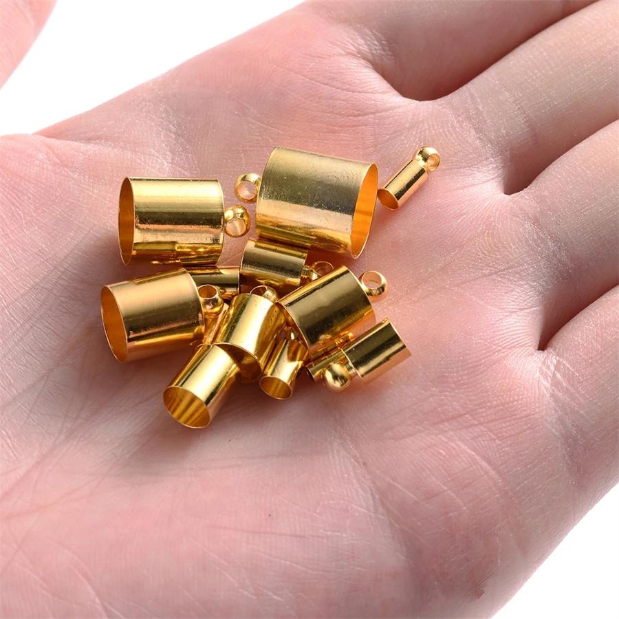 20 ks/Lot Kulaté koncovky šňůr 2 3 4 5 6 7 8 9 10 mm Krimpovací koncová zátka Konektor pro výrobu šperků Náramek Náhrdelník
