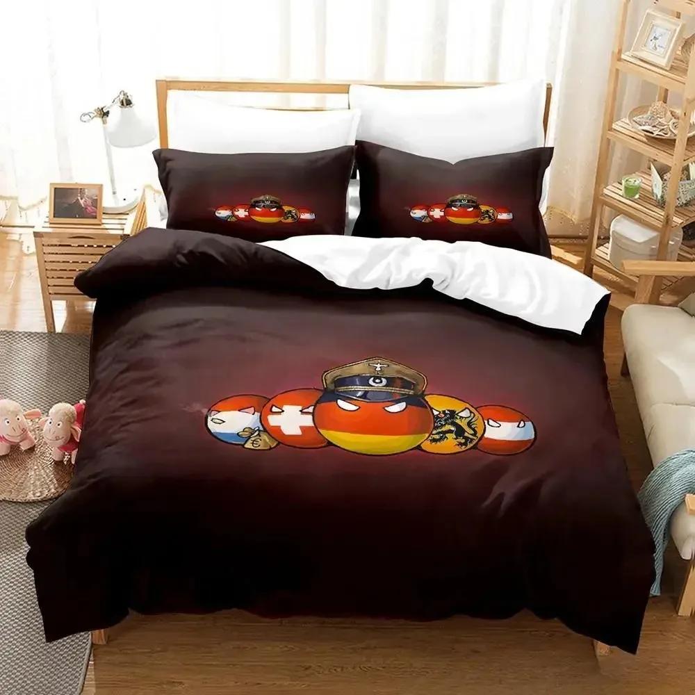 2024 New Countryball Polandballs Bedding Set Single Twin Full Queen King Size Bed Set Adult Kid Bedroom Duvet cover Sets Cartoon