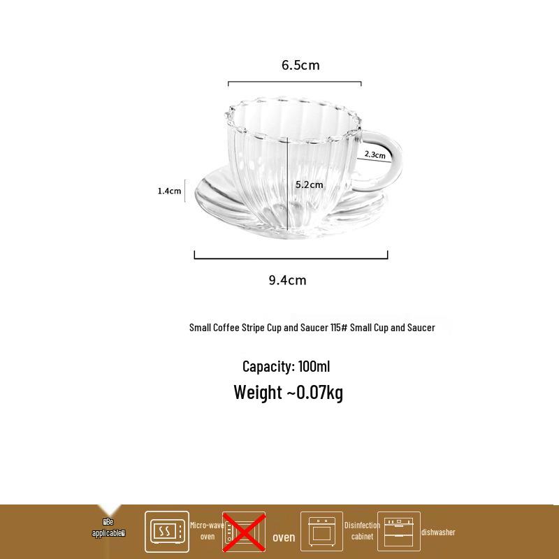 European Glass Tea Infuser Set: Includes Teapot with Filter, Glass Cups, and Saucers for Brewing Flower Tea.