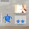 2D Flat Acrylic Blue Turtle Dangle Earrings, Suitable As A Holiday Gift for Women, Holiday Party Decorative Jewelry, Retro Hawaiian Marine Jewelry.