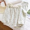 2026 New Women's Spring and Autumn Pajama Set 100% Cotton Crepe, Rural Style Lace, Long Sleeve Home Clothes Sleepwear