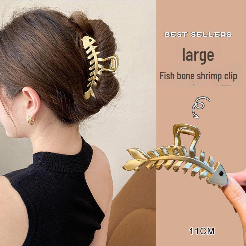 High-End Metal Shark Hair Clip - Elegant Hairpin Bow Accessory