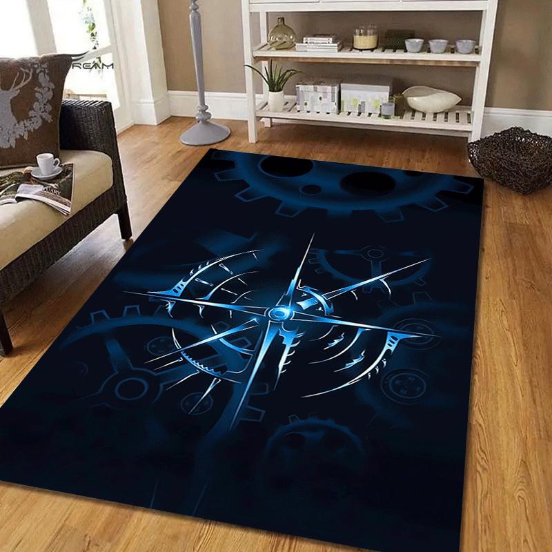 1pc Gear disc Print, Design Indoor Area Rug - Soft, Anti-Slip, and Durable Gaming Room Decor for Bedroom, Living Room