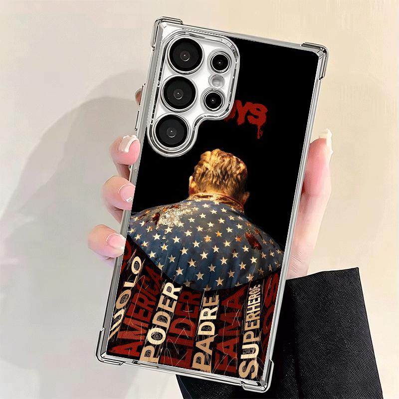 The Boys H-Homelander Plating Phone Case For Samsung Galaxy S24 S25 FE S26 Edge S23 Ultra S22 S21 Plus S20 Anti-Fall Airabag Cov