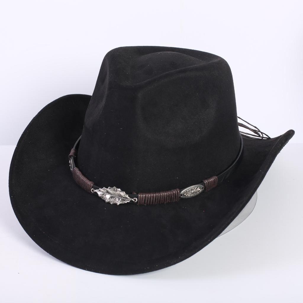 Popular European and American classic suede western cowboy hat men's and women's fashion LO style peach heart cowboy hat