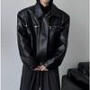 Men's American-Style PU Leather Jacket - Spring/Autumn British Rake, Elegant Motorcycle Silhouette, High-End Workwear Trend.