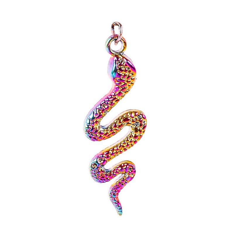 Snake Charm Cobra Rainbow Pendant 5pcs Mix Animal Charms For Jewelry Making Supply DIY Necklace Fashion Earring Punk Accessories