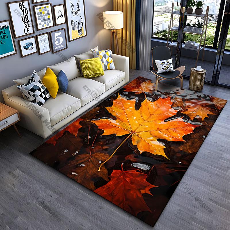 Autumn Leaf In Water Carpet Yoga Living Room Room Decor Children's Crawling Mat Doormat Area Rug Games Mat