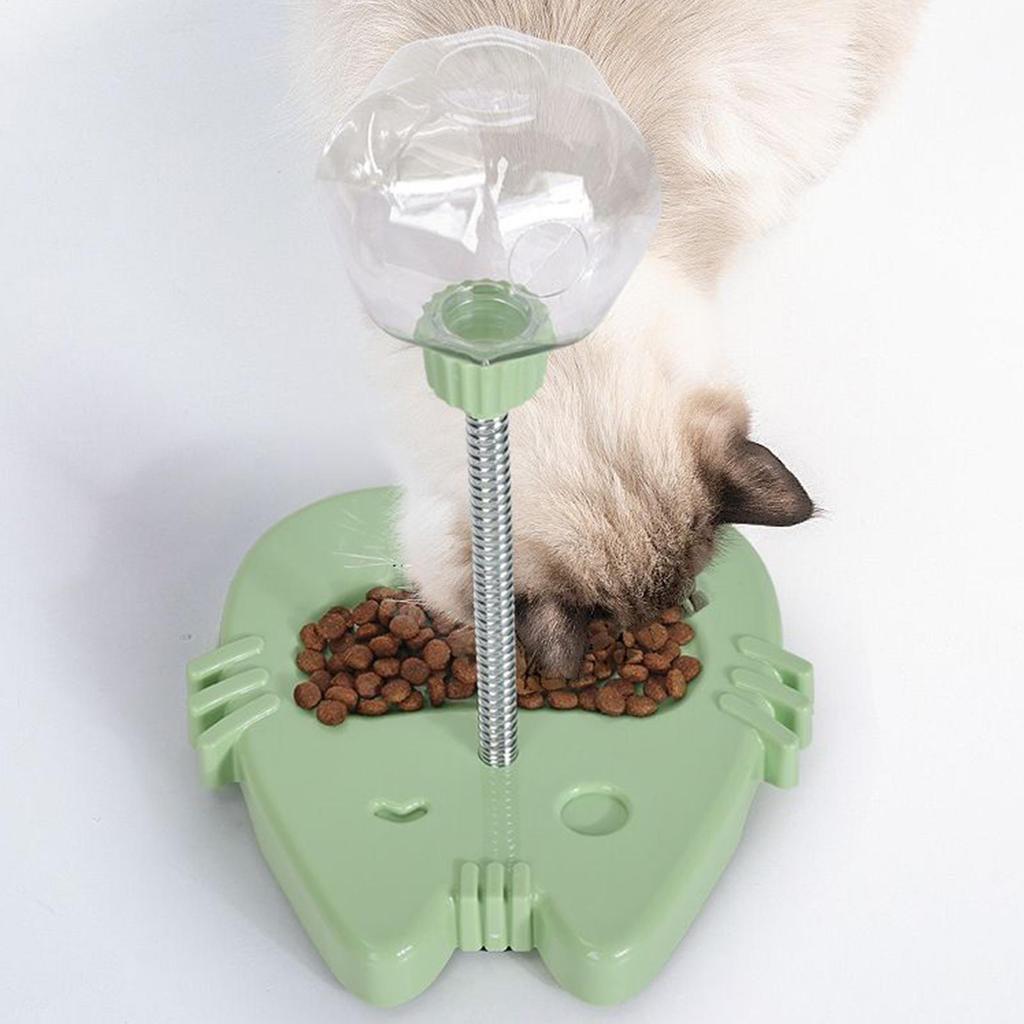 Treat Dispensing Cat Toy Interactive Slow Feeder Cat Treat Ball With Teaser Wand For Kittens Pets Boredom Play Hunting