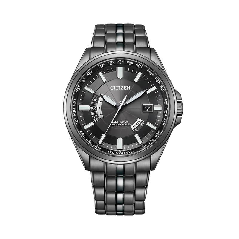 CITIZEN Eco-Drive series, 100 meters waterproof, light Quartz, Steel Strap, , same style for men and women, black dial CB0294-54E чёрный