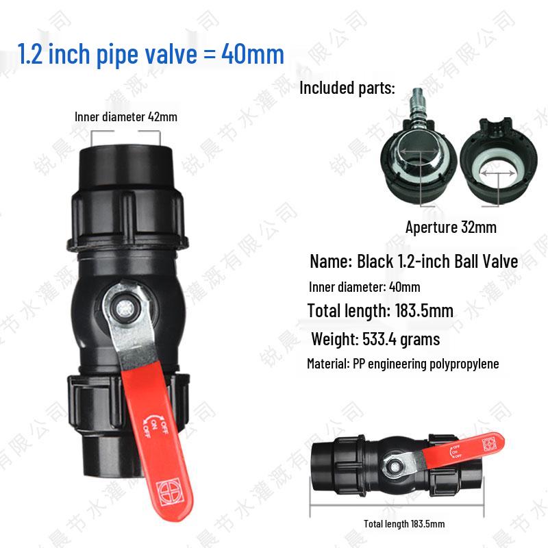 Quick Connect Ball Valve & Coupling Set for PE Water Pipes (1/2", 3/4", 1")